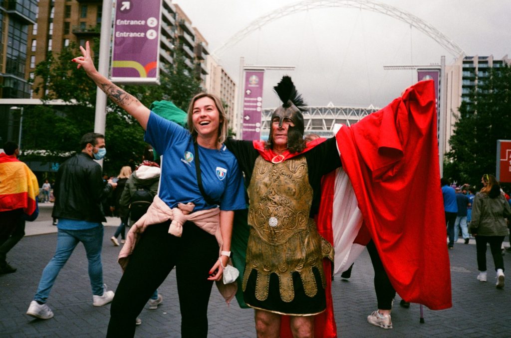 Italy fan, gladiator. Wembley stadium, Euro 2020.