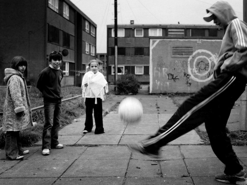 Glasgow, Craigmillar. Kick it like Mc. Photographic documentary about the social influence of football in Scotland. Copyright: Toby Binder