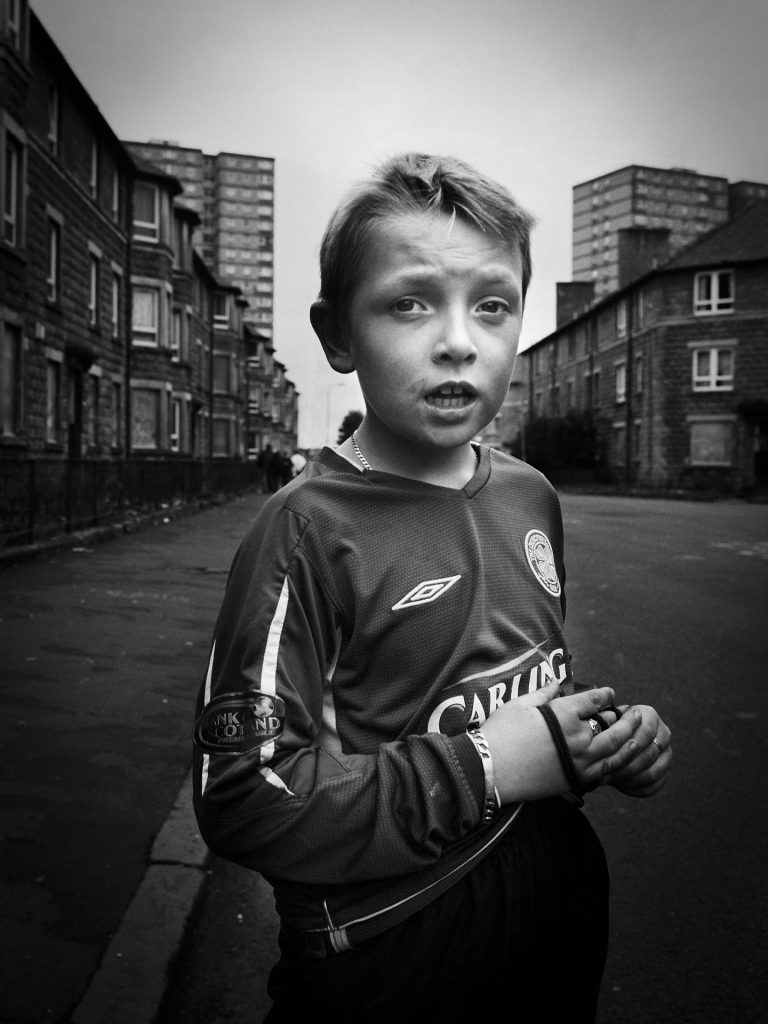 Glasgow, Ibrox. Kick it like Mc. Photographic documentary about the social influence of football in Scotland. Copyright: Toby Binder