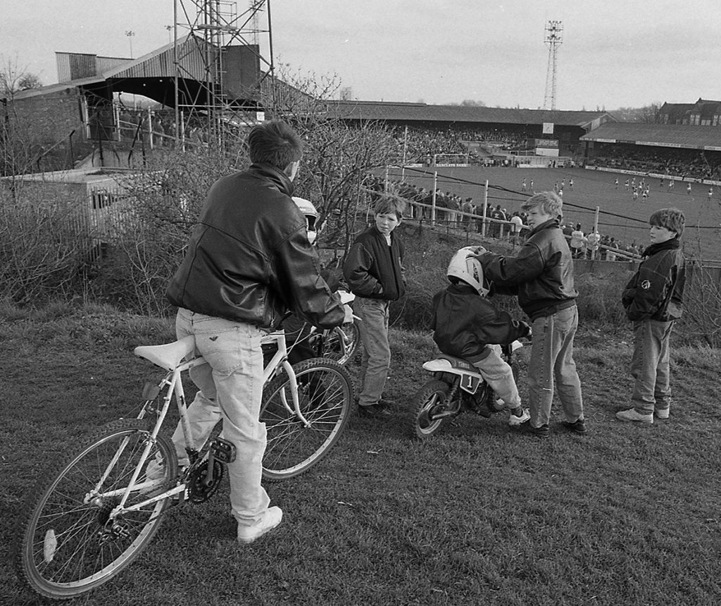 Tony Davis: Overlooking the Old Den, Millwall Football Club, 1993. Football Culture, 1990s