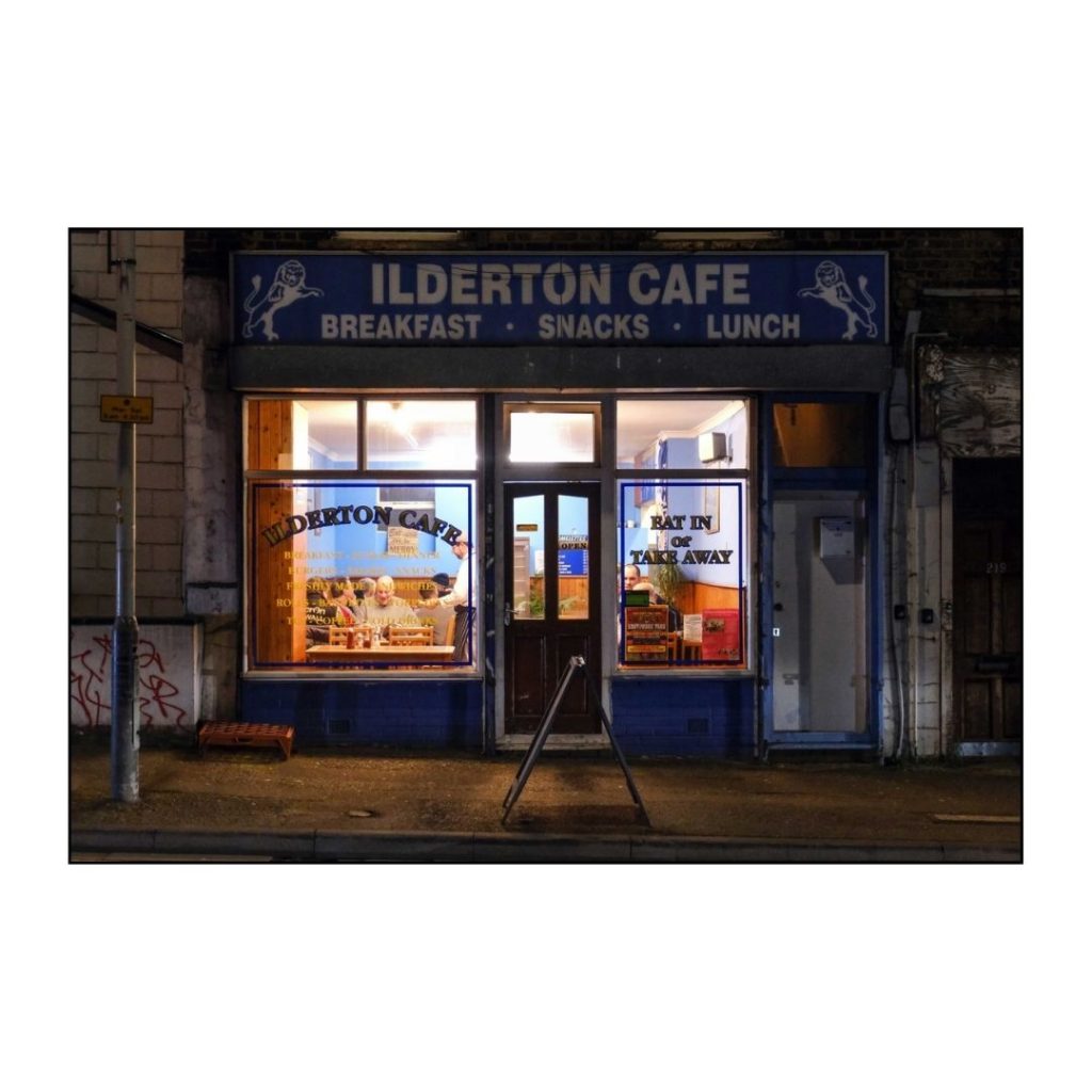 Ilderton Cafe, Millwall. Archival Giclée print with a pearl finish, unframed.