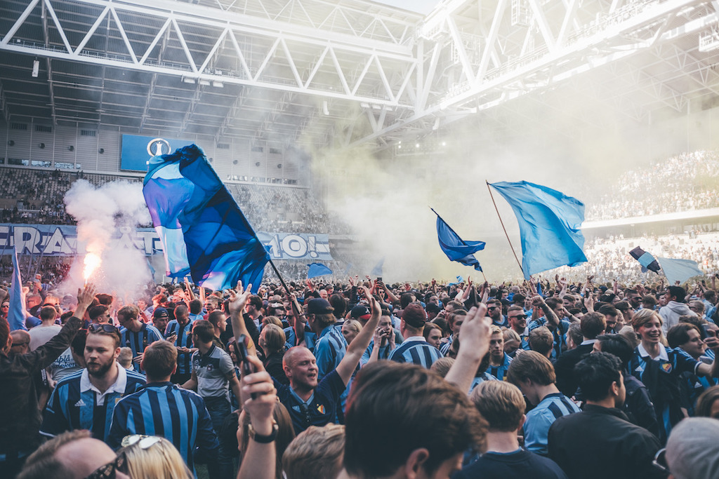 Djurgårdens IF Fotboll football fans, Tele2 Arena