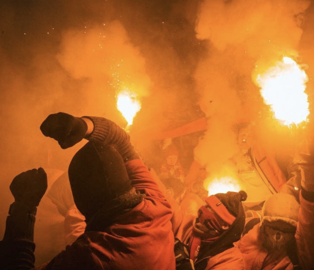 Moscow by Boogie. Russian football fans in Moscow.