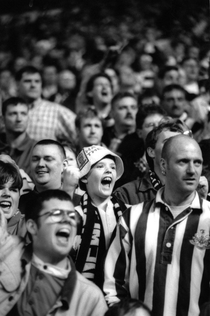 Newcastle United fans, St James' Park. Toon Army 1996