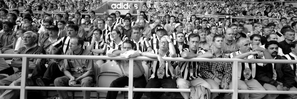Newcastle United fans, St James' Park. Toon Army 1996