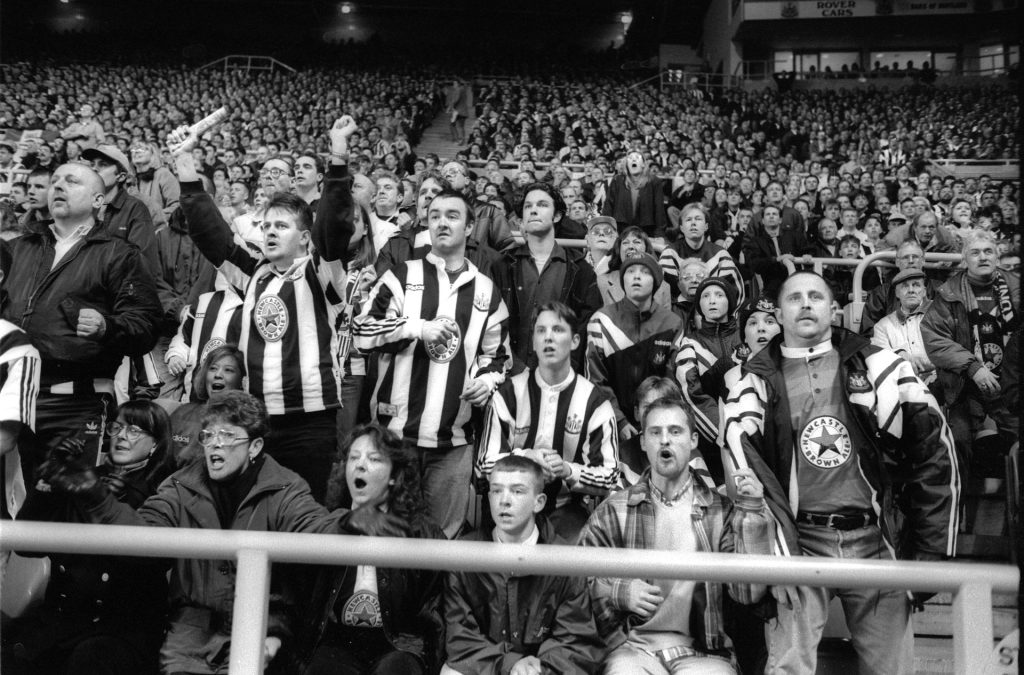 Newcastle United fans, St James' Park. Toon Army 1996
