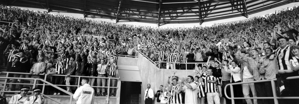 Newcastle United fans, St James' Park. Toon Army 1996