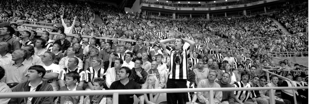 Newcastle United fans, St James' Park. Toon Army 1996