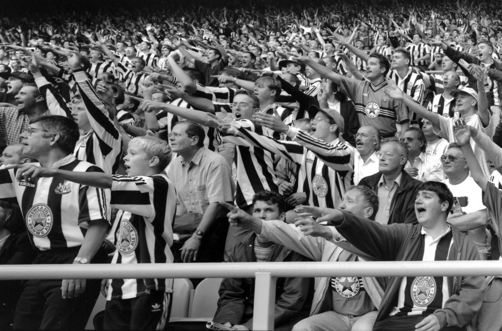 Newcastle United fans, St James' Park. Toon Army 1996