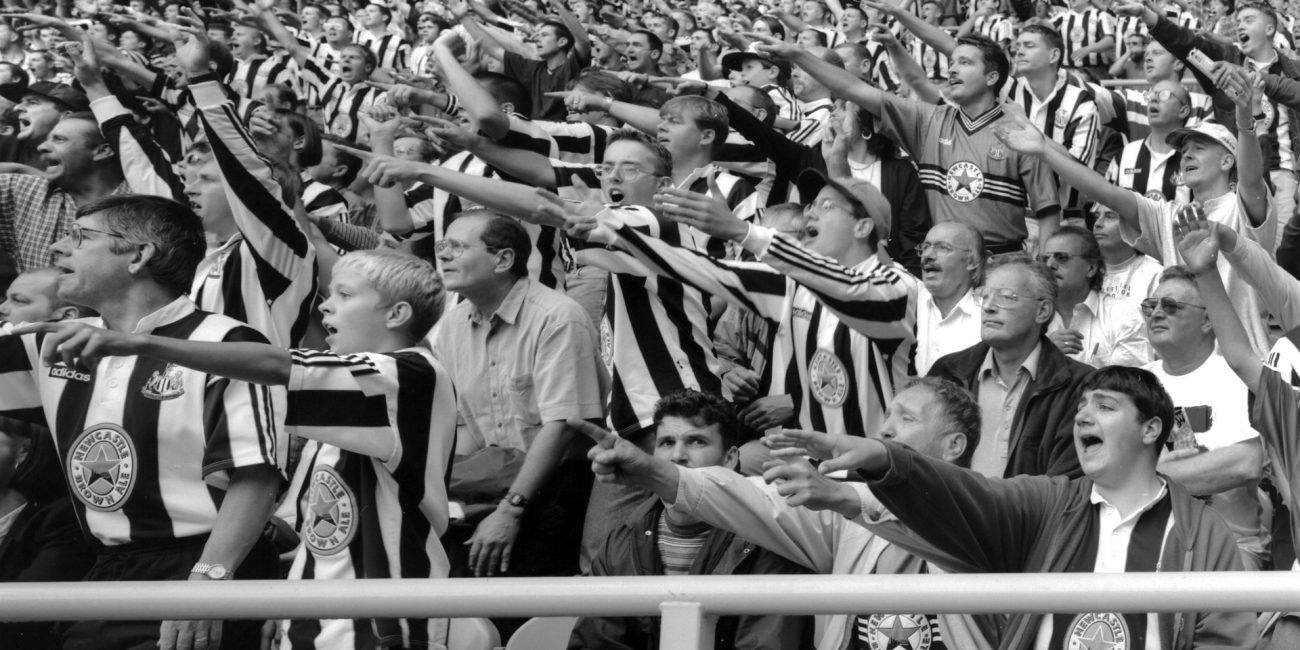 Newcastle United fans, St James' Park. Toon Army 1996