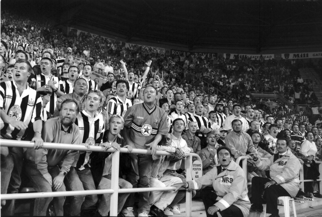 Newcastle United fans, St James' Park. Toon Army 1996