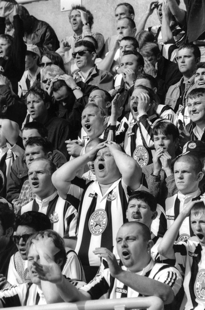 Newcastle United fans, St James' Park. Toon Army 1996