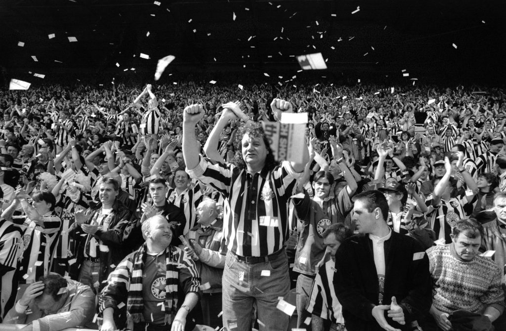 Newcastle United fans, St James' Park. Toon Army 1996