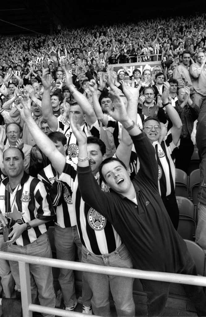 Newcastle United fans, St James' Park. Toon Army 1996