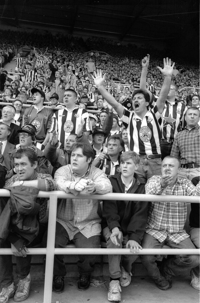 Newcastle United fans, St James' Park. Toon Army 1996