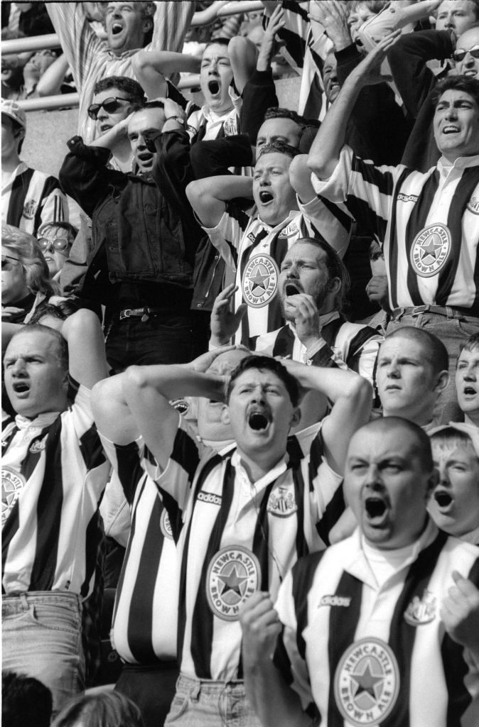 Newcastle United fans, St James' Park. Toon Army 1996
