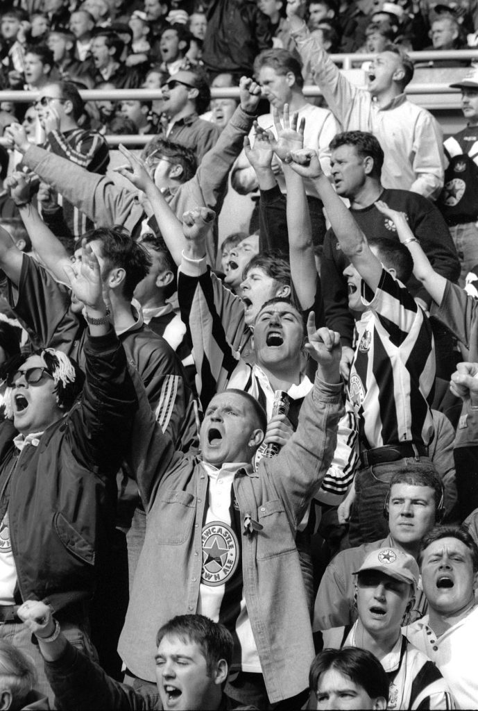 Newcastle United fans, St James' Park. Toon Army 1996