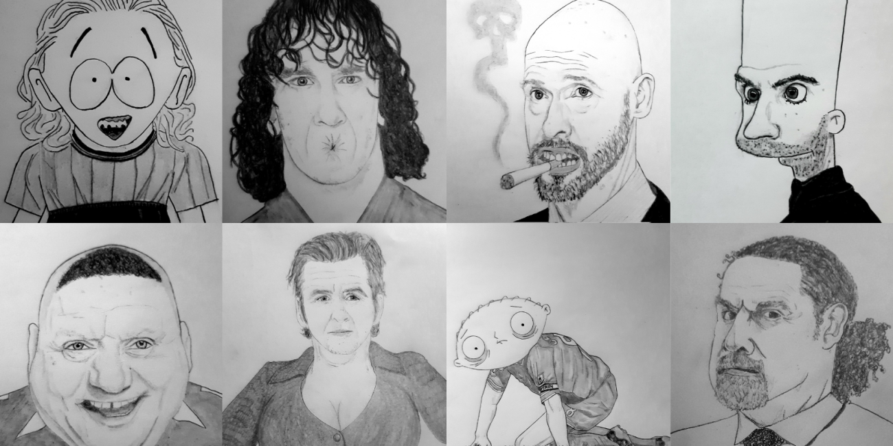 Pete Sibley Football Cartoon Mash-ups.