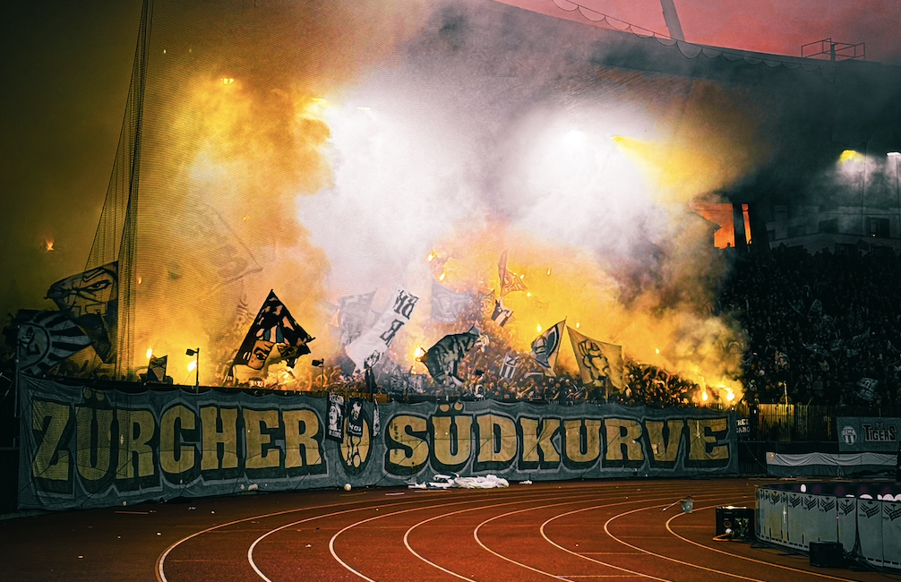 Stadion Letzigrund in Zurich. Grasshopper Zurich vs FC Zurich