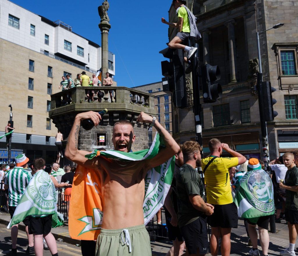 Celtic title party, Glasgow, 2024-25. © Simon Murphy