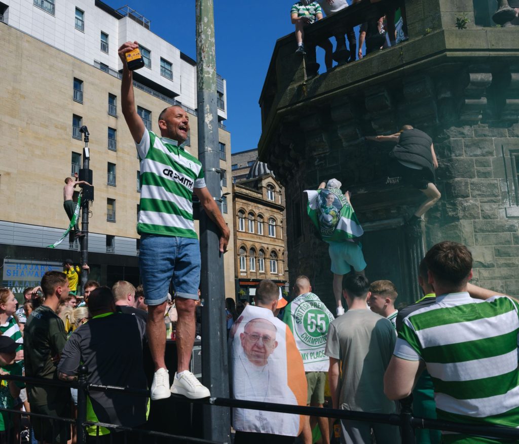 Celtic title party, Glasgow, 2024-25. © Simon Murphy
