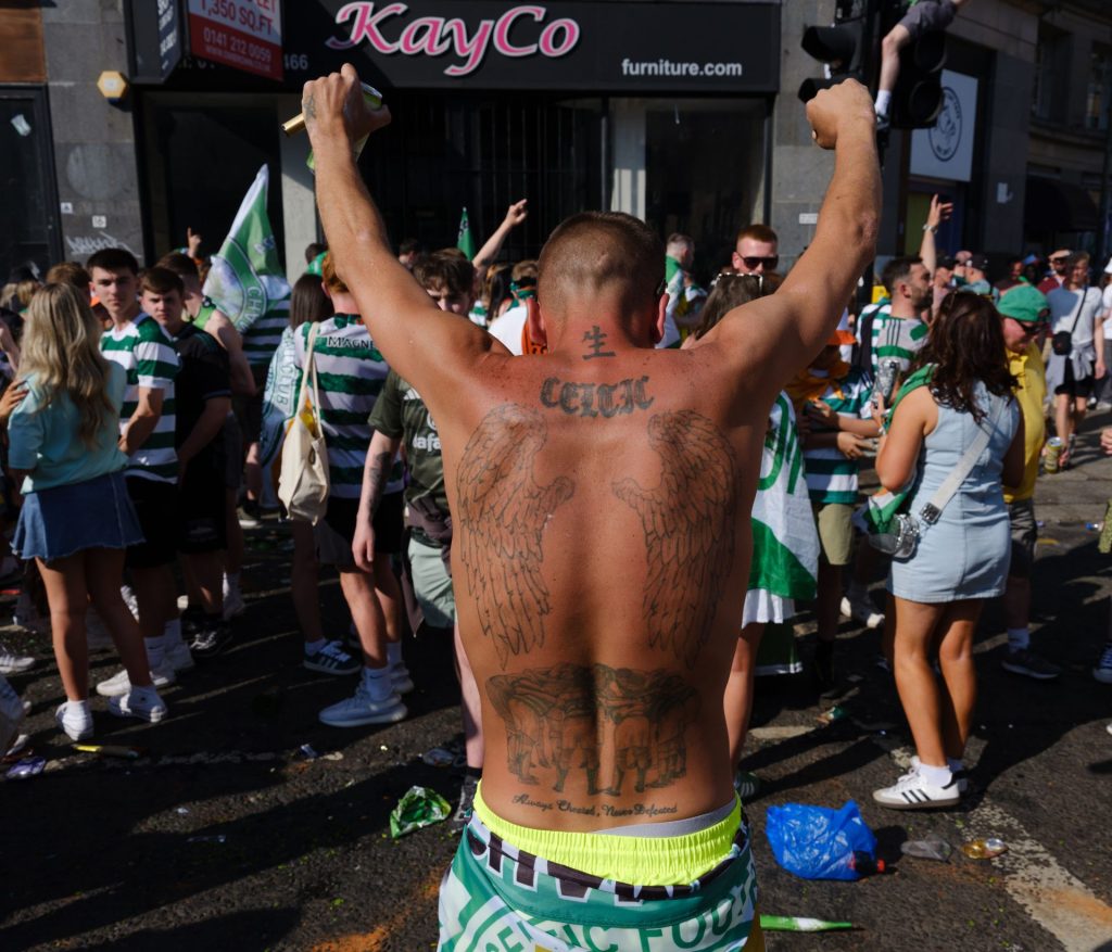 Celtic title party, Glasgow, 2024-25. © Simon Murphy