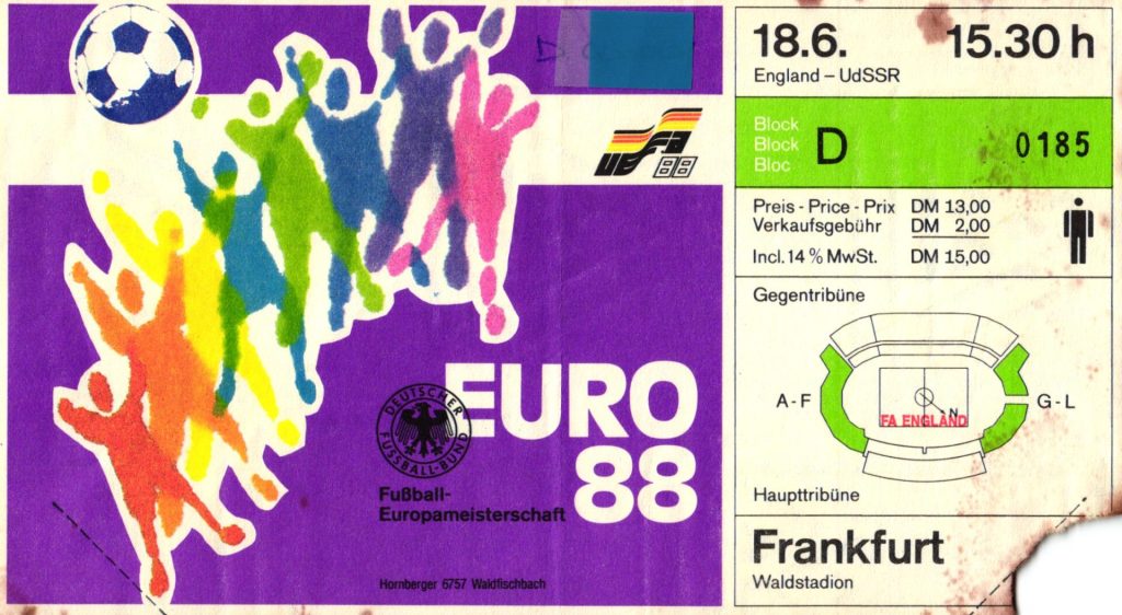 England 1-3 USSR, Waldstadion, Frankfurt. 18 June 1988 © Robert Davro