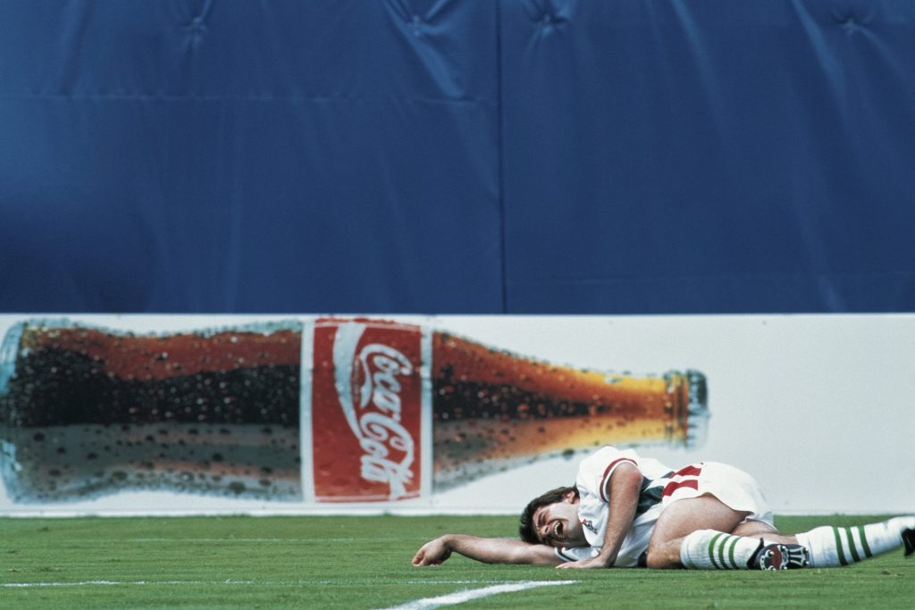 'Emil Kostadinov, World Cup: Bulgaria v Germany, New Jersey, USA 10 July 1994'. Credit PA Images Alamy Stock Photo. Courtesy OOF Gallery