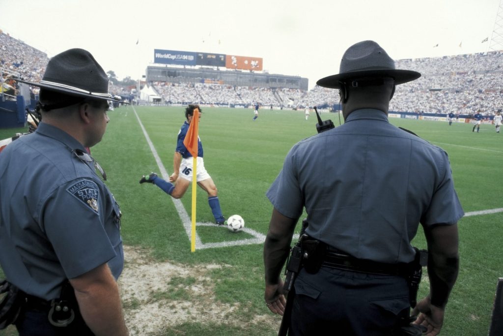 'World Cup: Italy v Spain, Boston, USA 9 July 1994'. Credit PA Images Alamy Stock Photo. Courtesy OOF Gallery