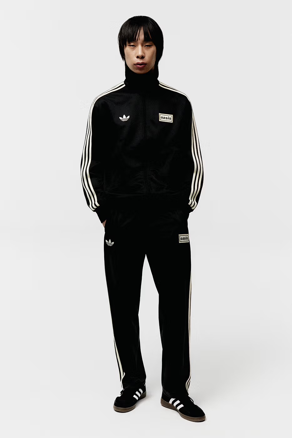 Oasis x adidas コラボ ツアー ロングスリーブシャツ Black adidas x Oasis Tour Jacquard Jersey Black Men's - SS25 - US