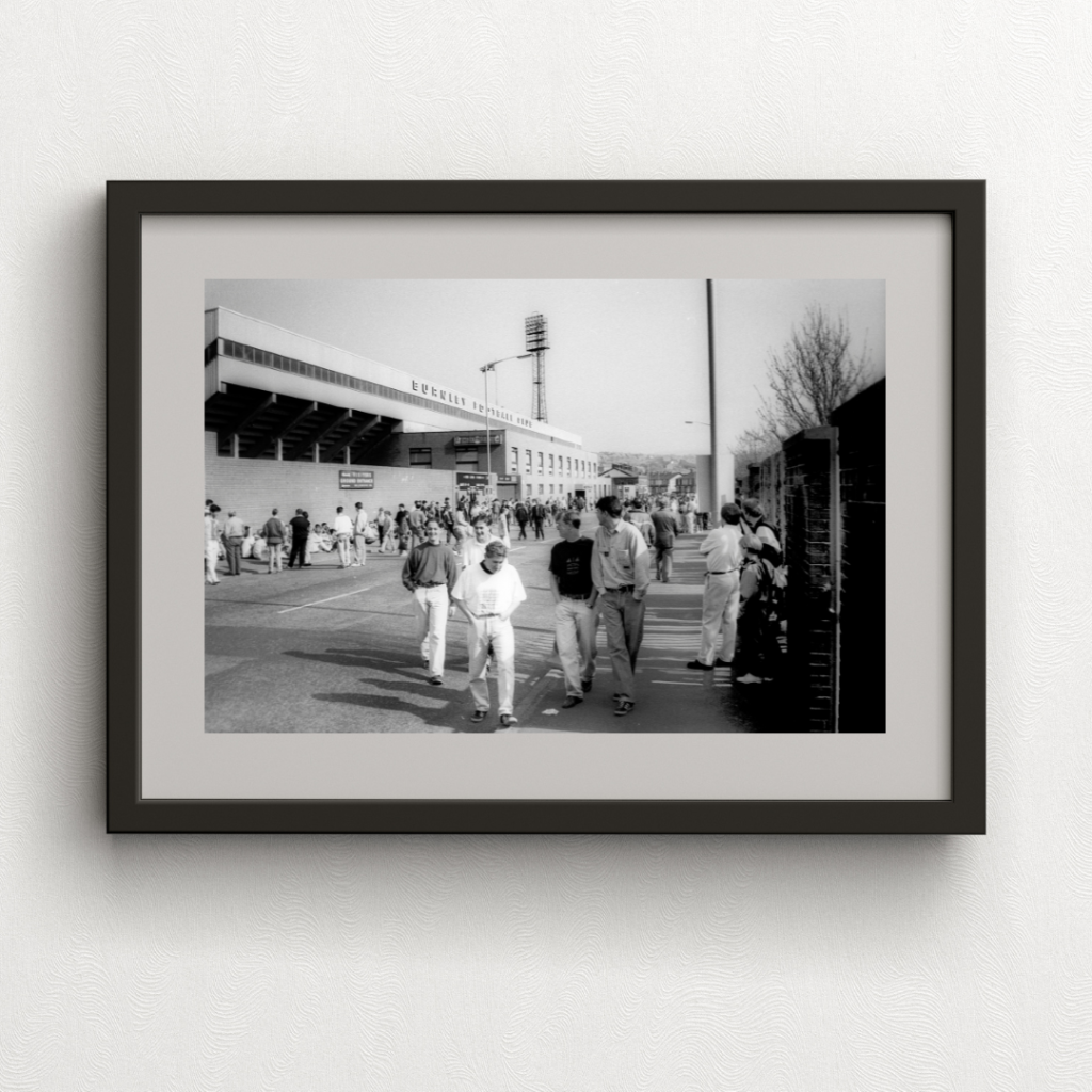 Protests to Promotion. Burnley FC 1989-92. Turf Moor. Clive Lawrence / Lower Block