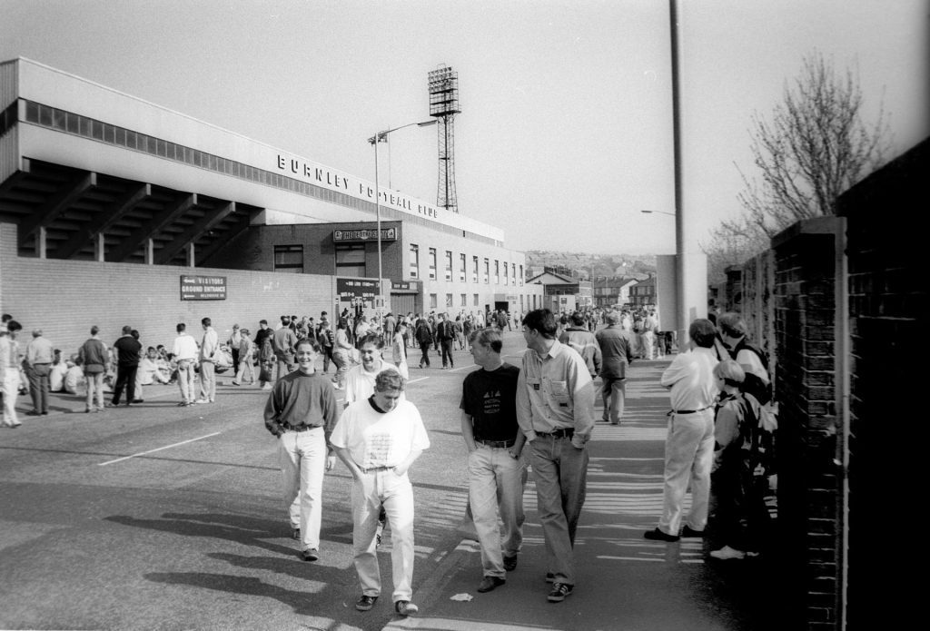 Protests to Promotion. Burnley FC 1989-92. Turf Moor. Clive Lawrence / Lower Block