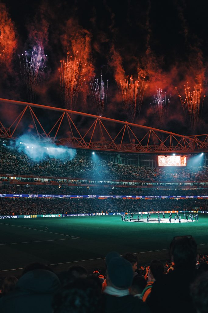 Arsenal versus Bayer Leverkusen at The Emirates. Champions League quarter final