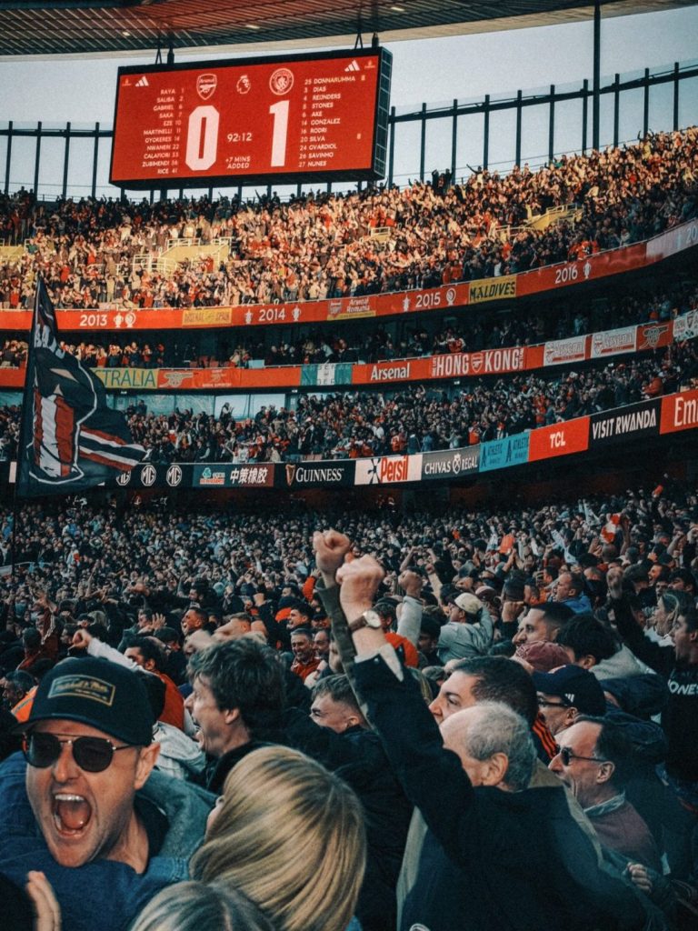 Last minute equaliser against Manchester-City, The Emirates