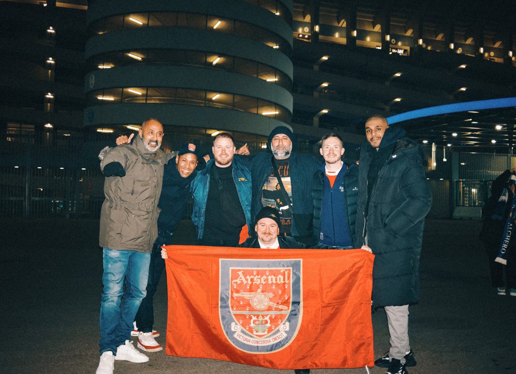 Arsenal fan outside the San Siro, Milan