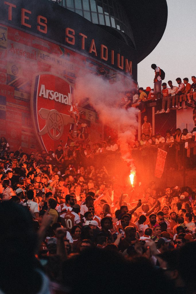 Arssenal Title lift day outside the Emirates