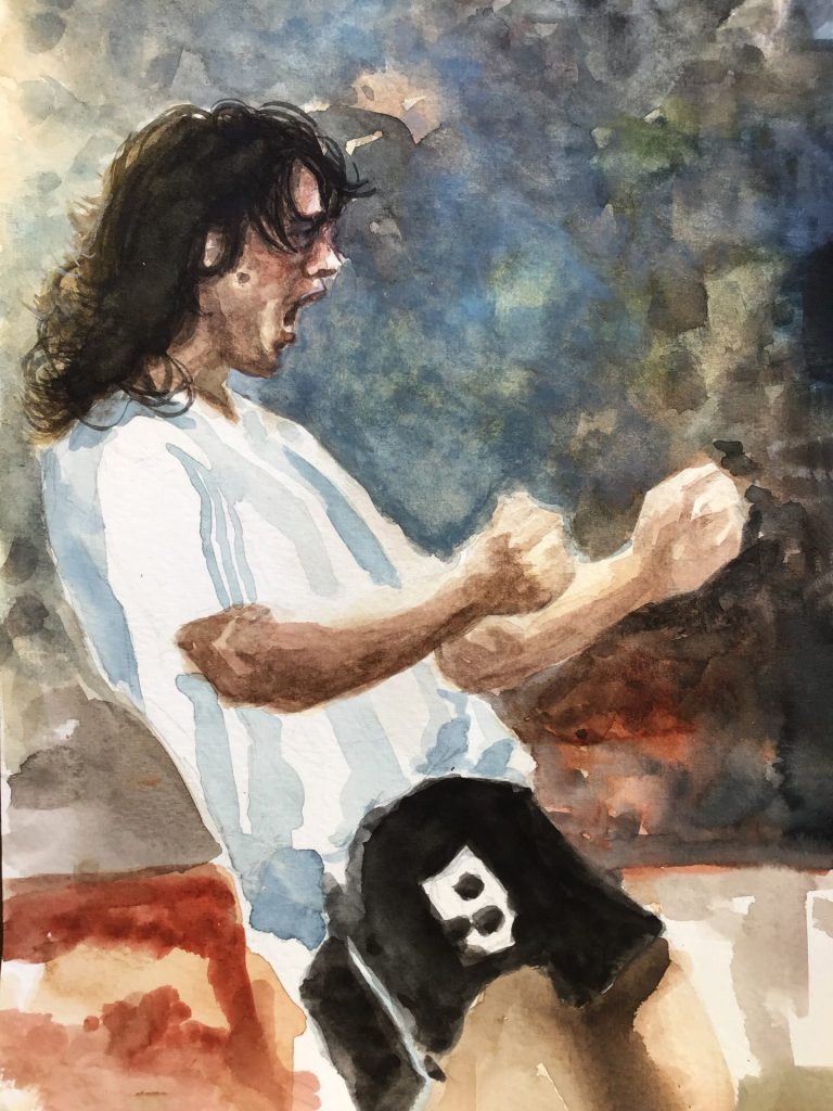 Football, Art by Simone Ruiti, Gabriel Batistuta
