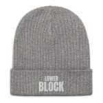 Lower Block Ribbed Knit Beanie, Grey