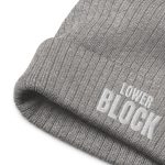 Lower Block Ribbed Knit Beanie, Grey